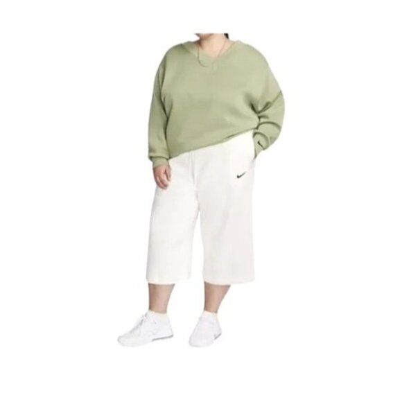 Nike Sportswear Phoenix Fleece Women's High-Waisted Cropped Sweatpants 3X- Beig - Picture 1 of 16